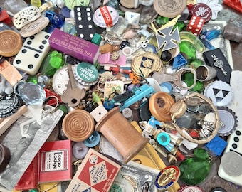 Vintage Trinket Mystery Grab Bag Scoop ~Curiosities Bundles, retro trinkets, Junk drawer finds