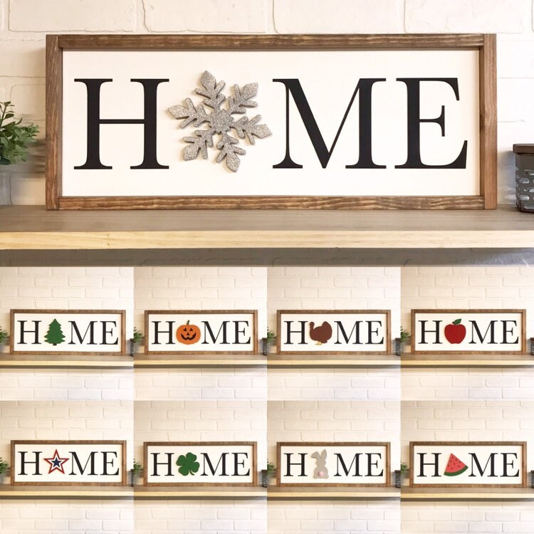 Full Set Home Cutout Framed Wood Sign Custom Wall Hanging - Seasonal Home Decor Full Set Home Cutout Framed Wood Sign Custom Wall Hanging - Seasonal Home Decor