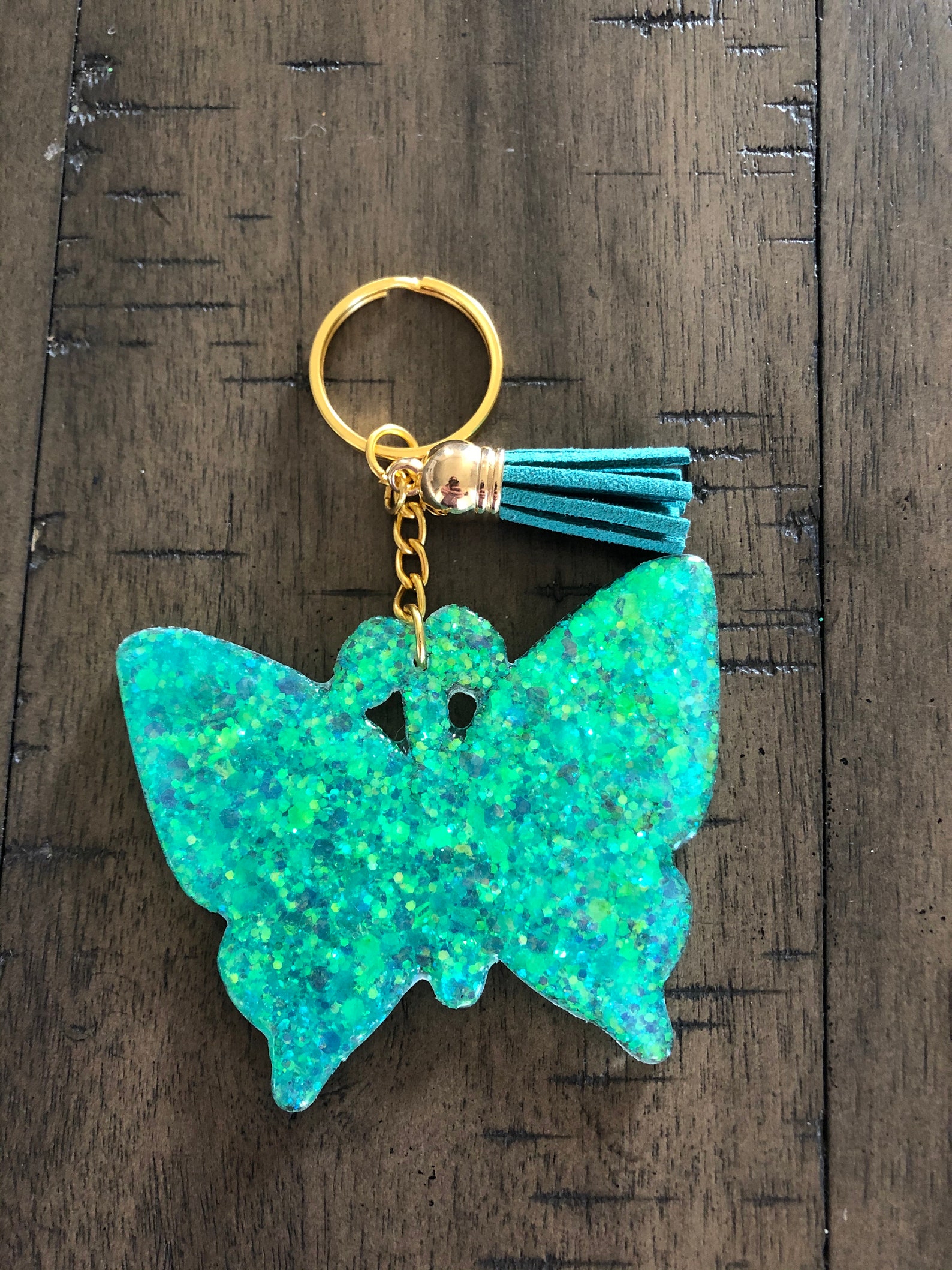 Butterfly Keychain Acrylic Keychain Glitter Keychain Key Etsy