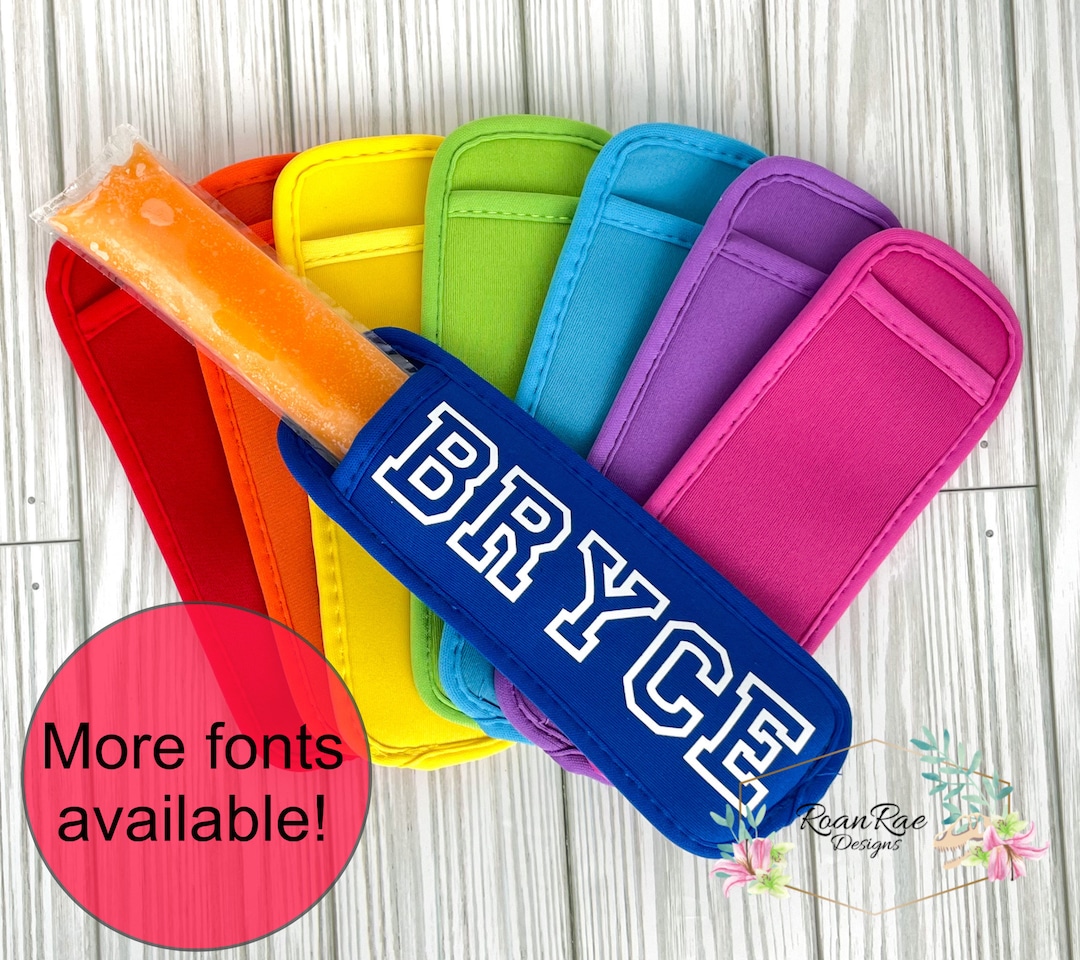 Personalized Popsicle Holders for Kids, Neoprene Popsicle Sleeve ...
