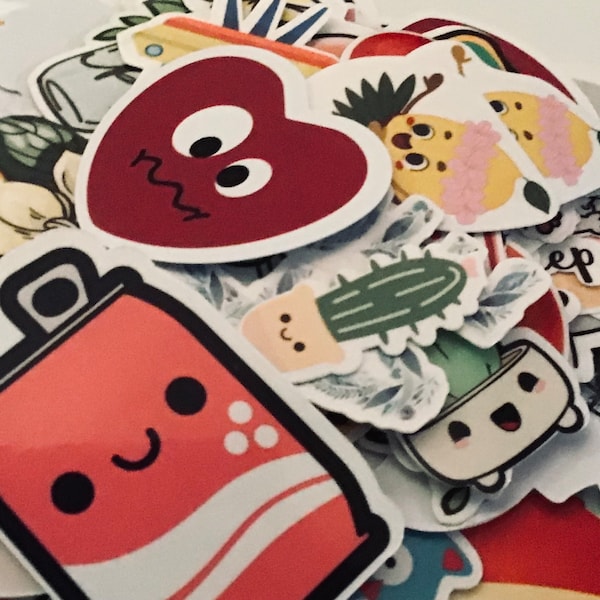 30 - Surprise Fun Mix of Random Stickers  in Organza Grab Bag