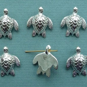 May include: Ten silver turtle charms with a textured shell design. The charms are approximately 1 inch in size.