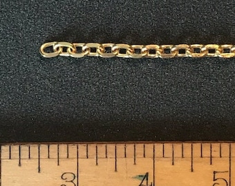 5mm bright gold plated brass anchor chain, open link, 10ft, made in USA, CH23