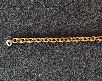 5mm antique gold plated brass flat cable chain, oval open link, 10ft, made in USA, CH8