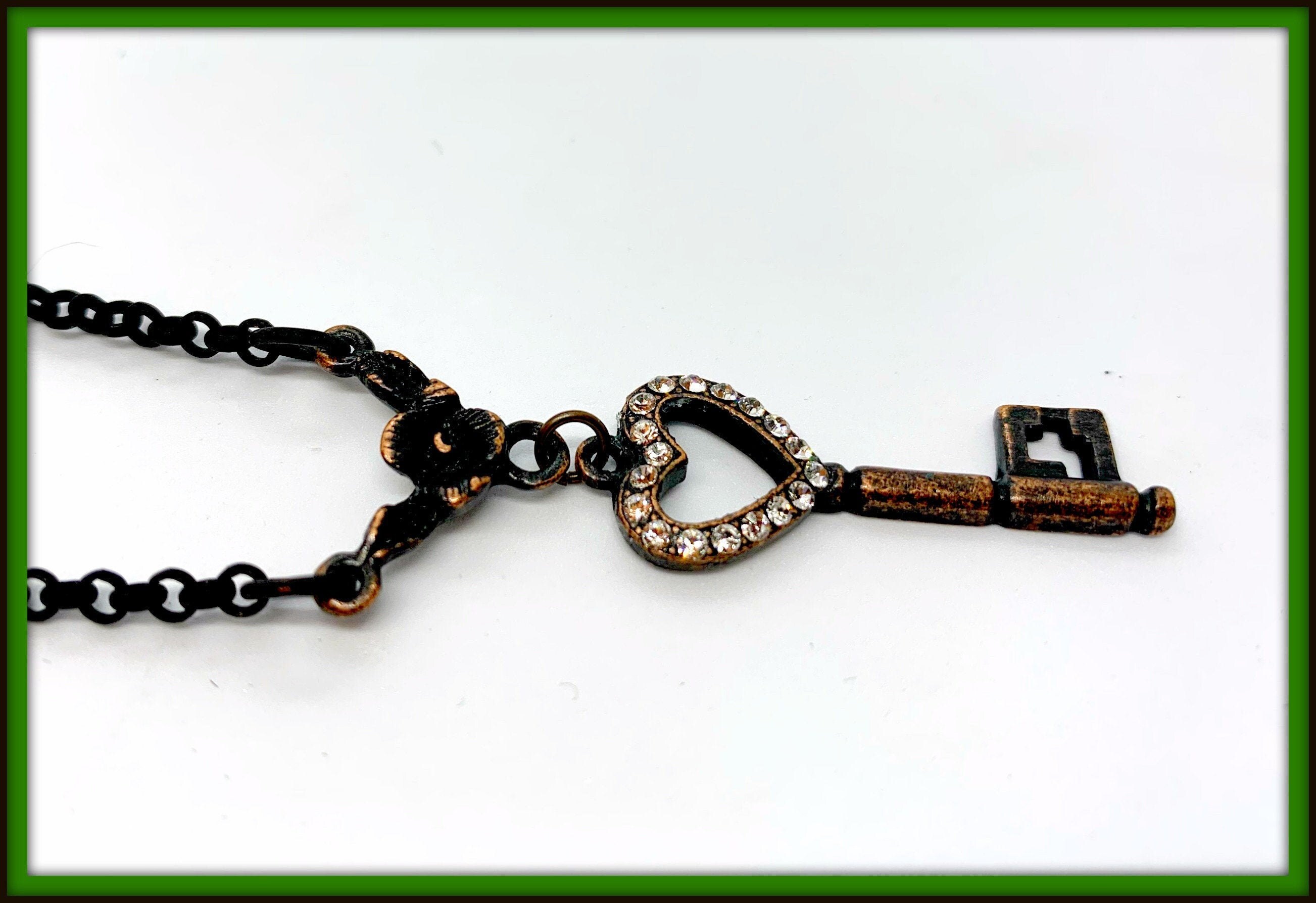 Rusted Iron Pewter Key Set With Swarovski Crystals With a Etsy Denmark