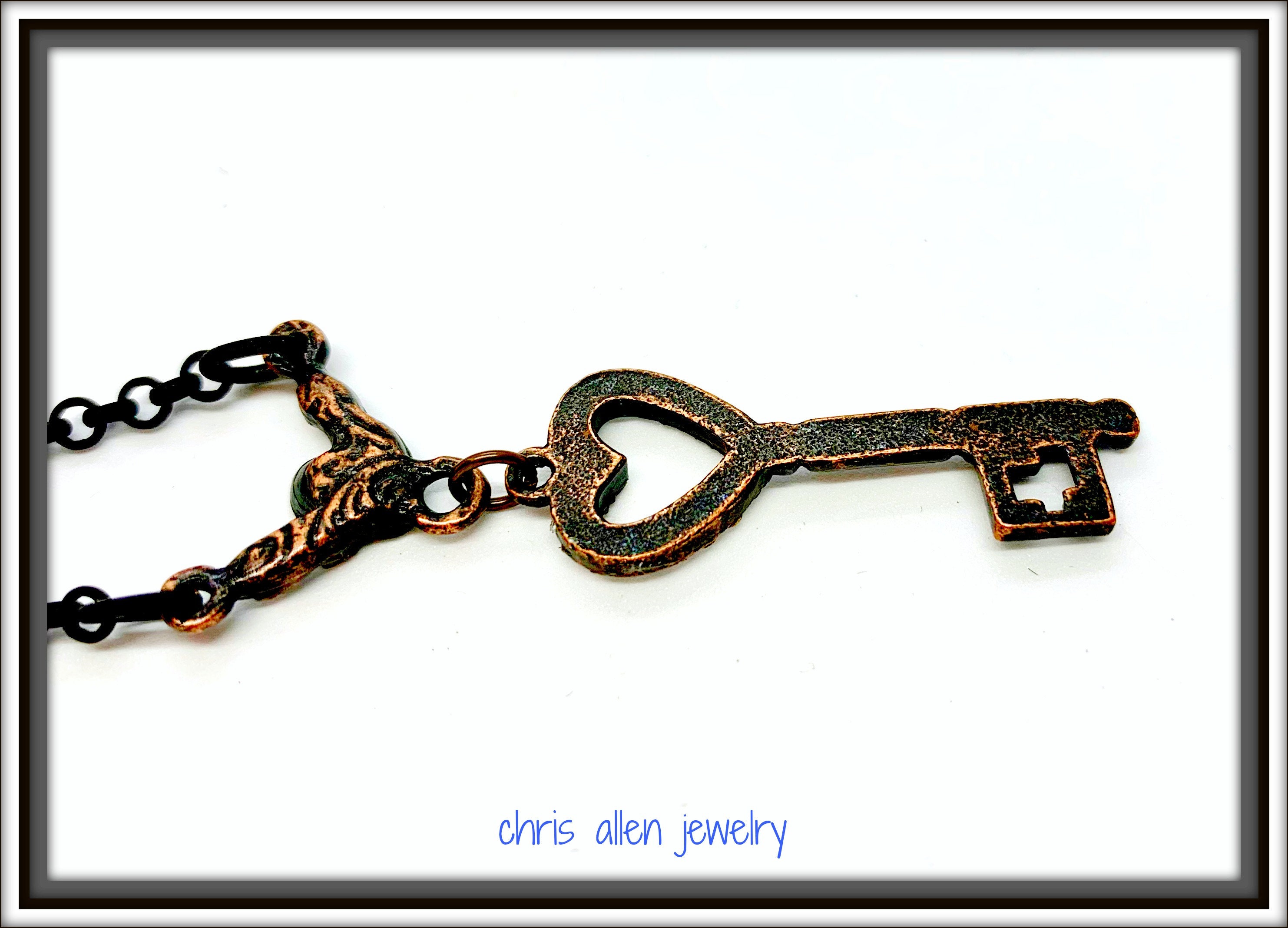 Rusted Iron Pewter Key Set With Swarovski Crystals With a Etsy Denmark