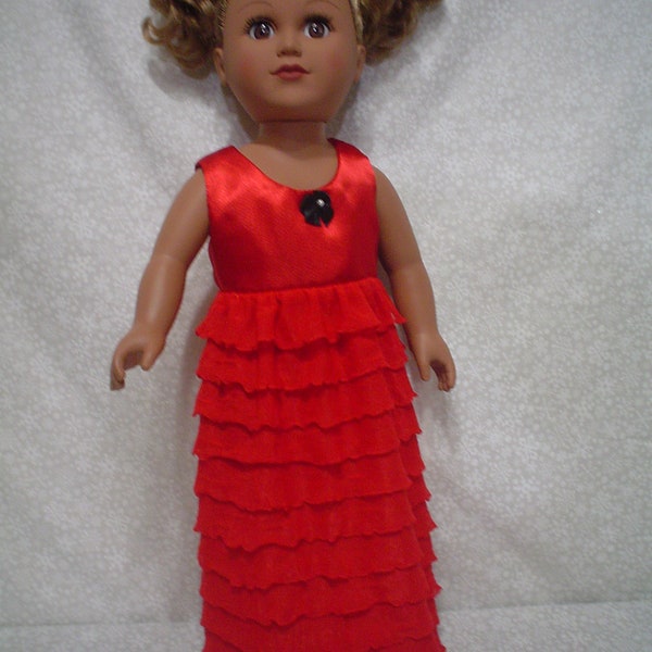 18" doll red or yellow prom dress