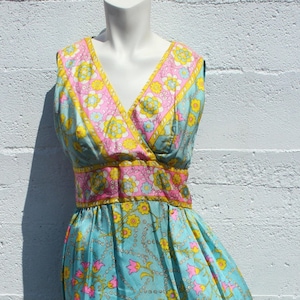 Psychadelic Floral Maxi Dress 1960s