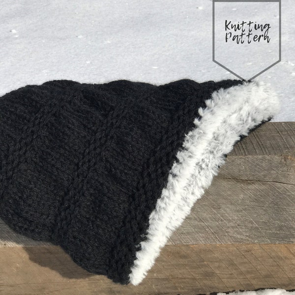 Tosa Cowl *** Knitting Pattern *** Reversible Faux Fur Cowl