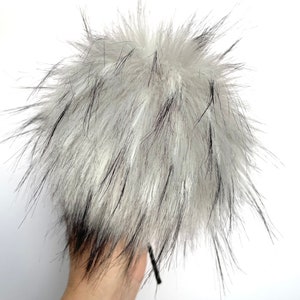 Platinum Faux Fur Pompom | DIY Squares of Fur