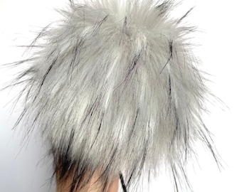 Platinum Faux Fur Pompom | DIY Squares of Fur