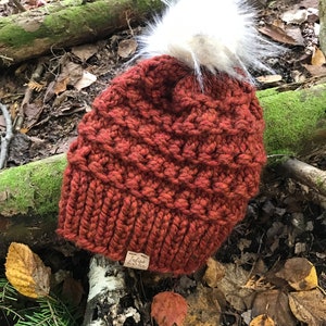Kerrisdale Toque | Women&#39;s Hat | Choose your own color | Faux fur pompom