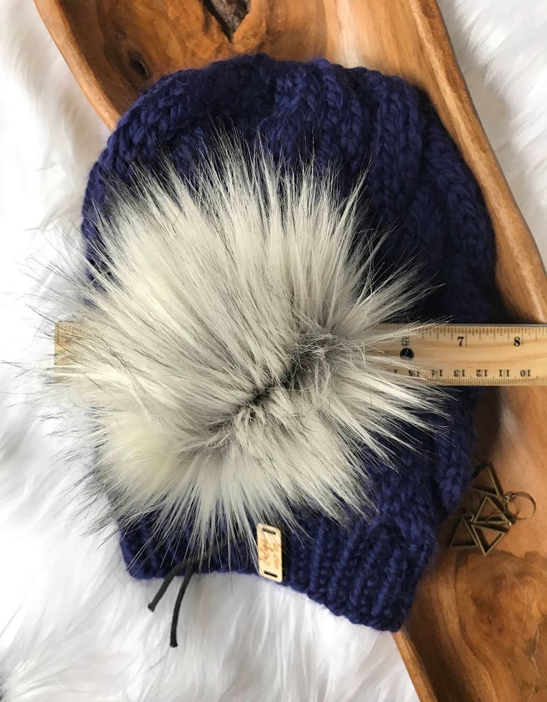 Silver Fox faux fur pompom