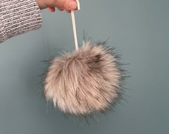 Woodsmoke Faux Fur Pompoms or DIY square of fur