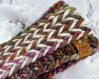 Hand Knit Merino Wool Ear Warmer | Braided Women's Headband