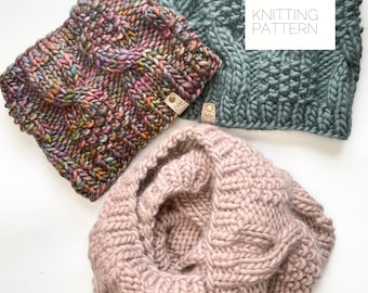 Super Bulky Kyria Cowl + Infinity Scarf | Knitting Pattern