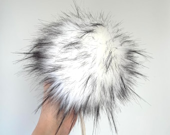 Arctic Fox Faux Fur Pompom or DIY Fur Square