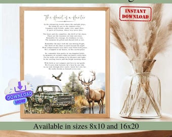 Hunter&#39;s Funeral Poem Sign, Celebration of Life Poem for Hunter, Memorial Table Hunting Remembrance Funeral Memorial Poem, Ready to Print