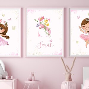 Ballerina Wall Art, Girls Room Wall Decor, Ballerina Nursery Wall Art, Toddler Girl Room Prints, Little Girls Printable, digital download