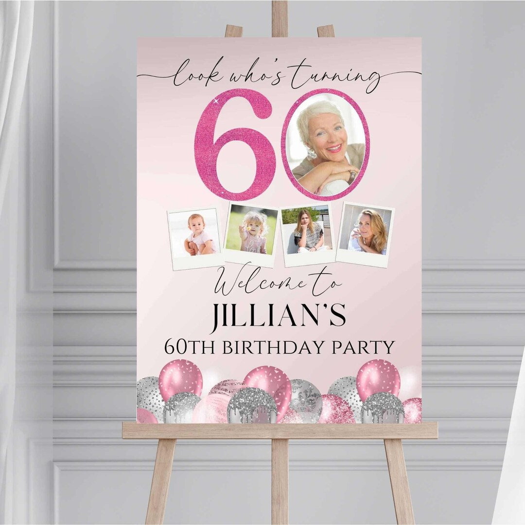 DIY Personalized 60th Welcome Sign Template, Look Who's 60, 60th ...