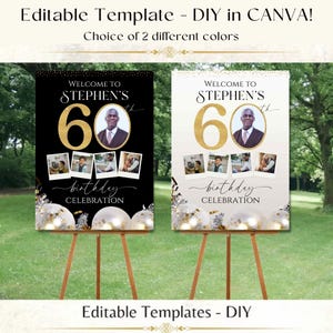 DIY Personalized 60th Welcome Sign Template, Look Who's 60, 60 Birthday ...