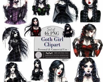 Piękne dziewczyny w stylu gotyckim Clipart PNG, Dziewczyna gotycka Clipart, Kobieta gotycka PNG, Dziennik śmieciowy, Halloween Gothic, 46 przezroczystych PNG, Użytek komercyjny