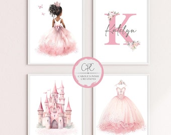 Ilustrações de princesas para quarto de bebê, decoração de quarto de bailarina (JPG digital)