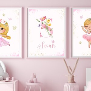 Ballerina Wall Art, Girls Room Wall Decor, Ballerina Nursery Wall Art, Toddler Girl Room Prints, Little Girls Printable, digital download
