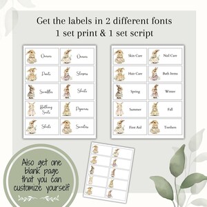 Boho Bunny Nursery Drawer Labels and Closet Dividers (PDF Pattern) - Etsy