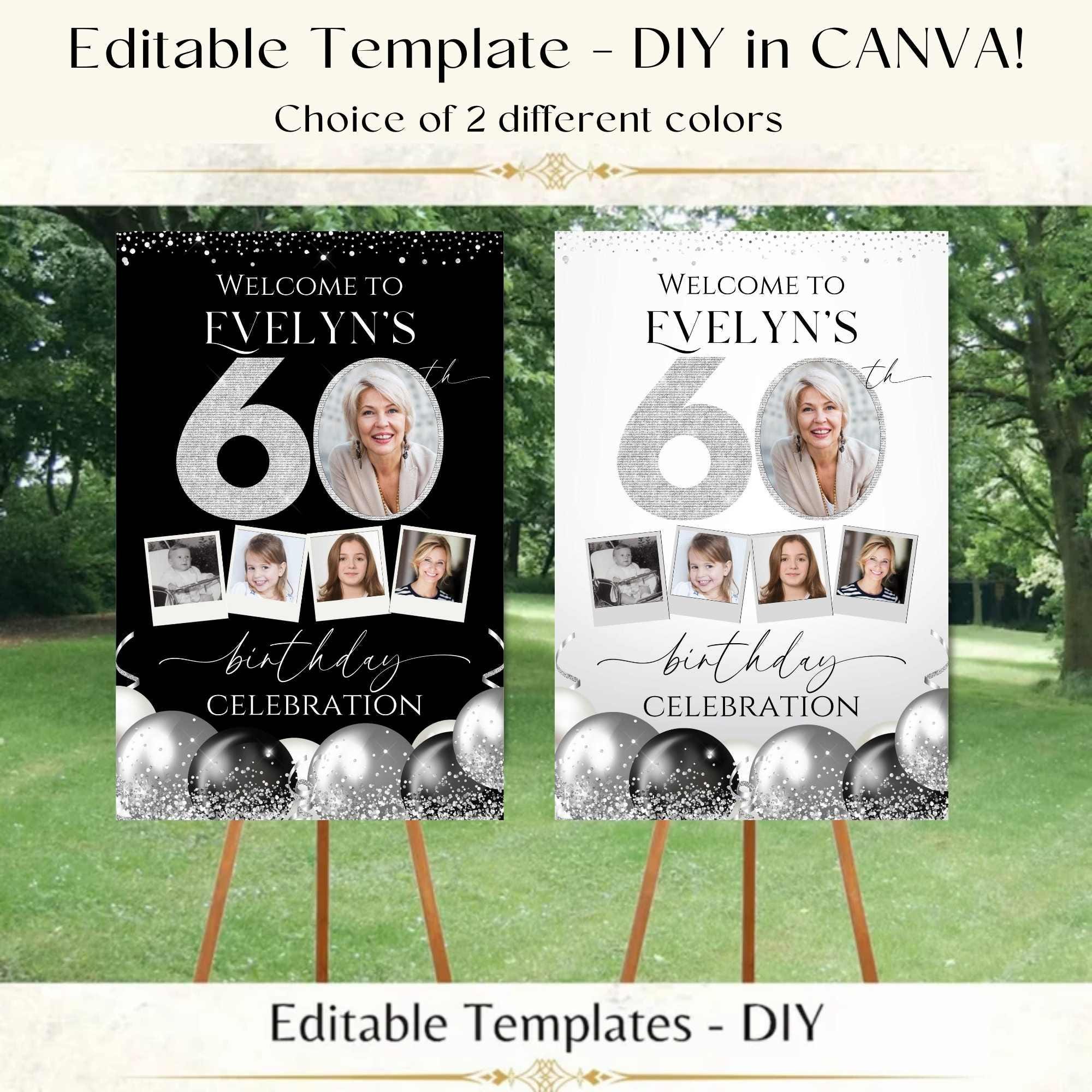 DIY Personalized 60th Welcome Sign Template, Look Who's 60, 60th ...