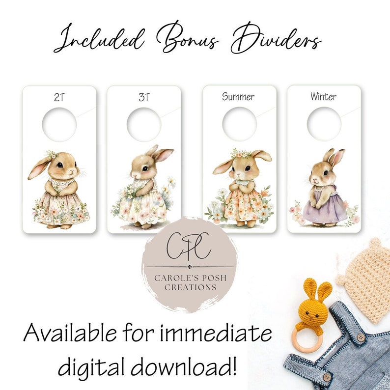 Boho Bunny Nursery Drawer Labels and Closet Dividers (PDF Pattern) - Etsy