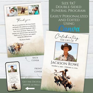 Bull Riders Number Template Editable Bull Rider Funeral Bundle Templates, Printable Rodeo Bull ...