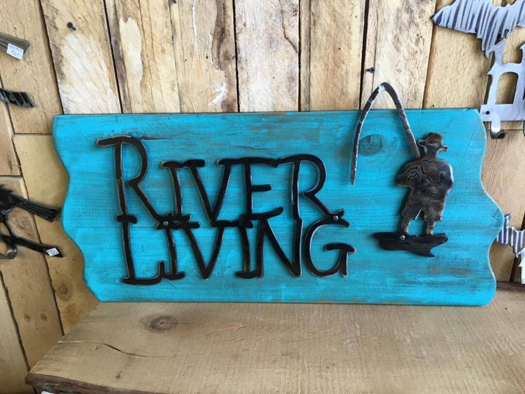 River Run Decorating River Living Decor. Wall Art. Decor. Blue. River. Fishing. Men. Him ...