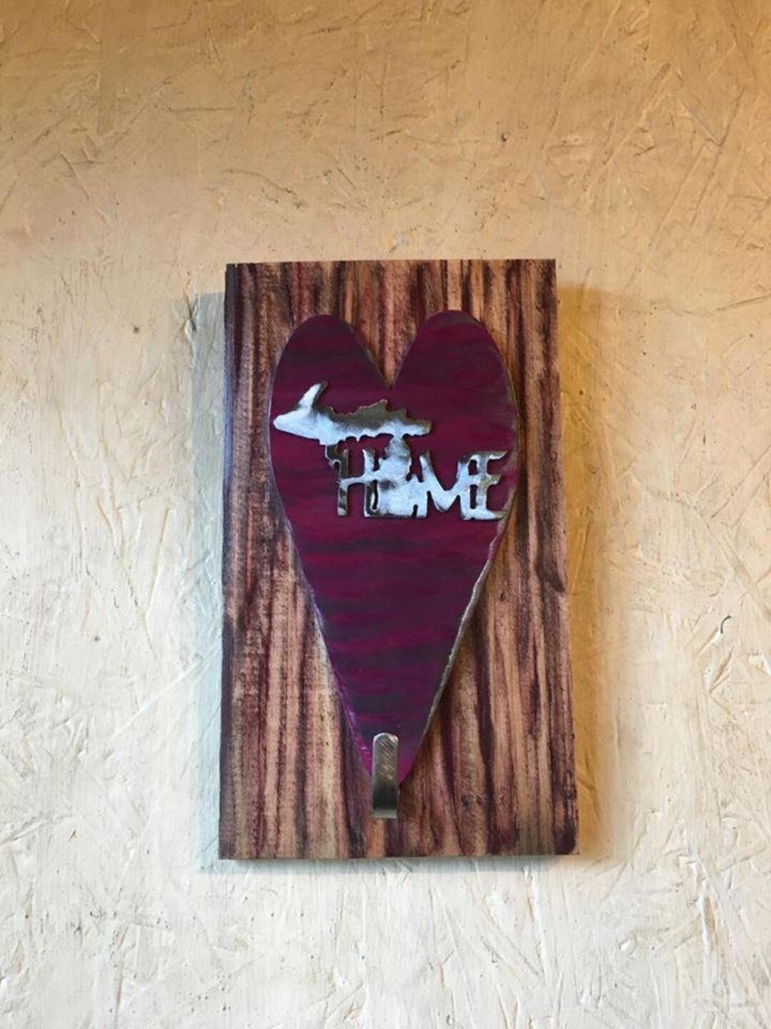 Heart Home Hook. Single Hook. Magenta. Blue. Home. Coat. Towel. Keys