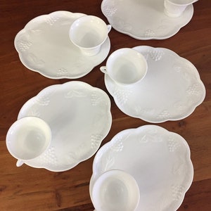 Milk Glass Snack or Tea Plates