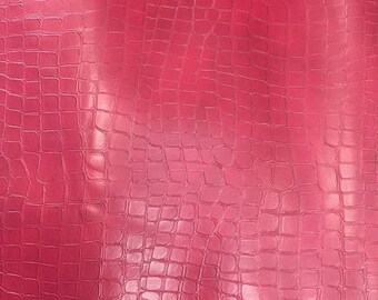 Crocodile Embossed Faux Leather Upholstery Fabric