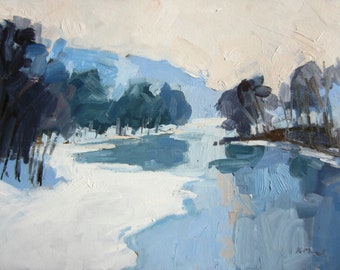 Manayunk Snow, original landscape painting