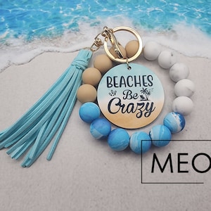 Beaded Wristlet Keychain Beachy Beaches Be Crazy Beach Vibes