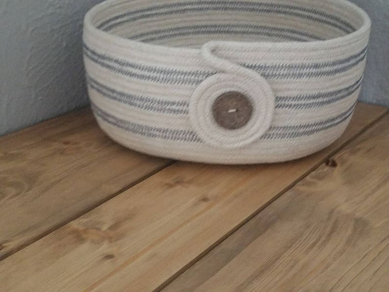 Handmade Coiled Rope Basket Bowl Etsy