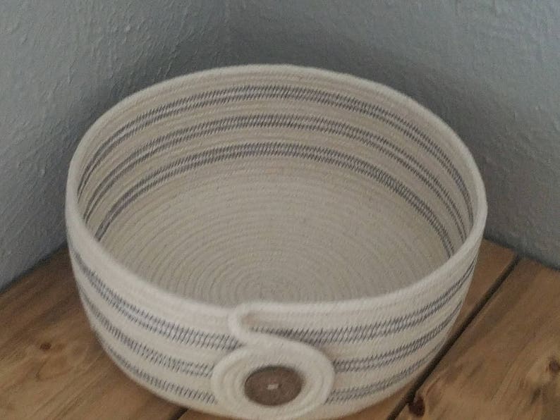 Handmade Coiled Rope Basket Bowl Etsy