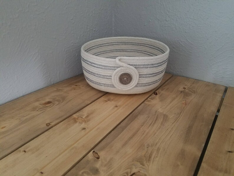 Handmade Coiled Rope Basket Bowl Etsy