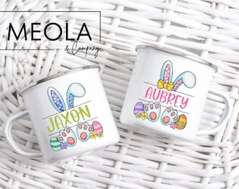 Kid Camp Mug Personalized  Custom Enamel Mug Easter Bunny