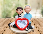 Custom wedding cake topper grandparents,  Anniversary Statue Table Decoration, Personalized cartoon portrait,  40 toghether party, Forever
