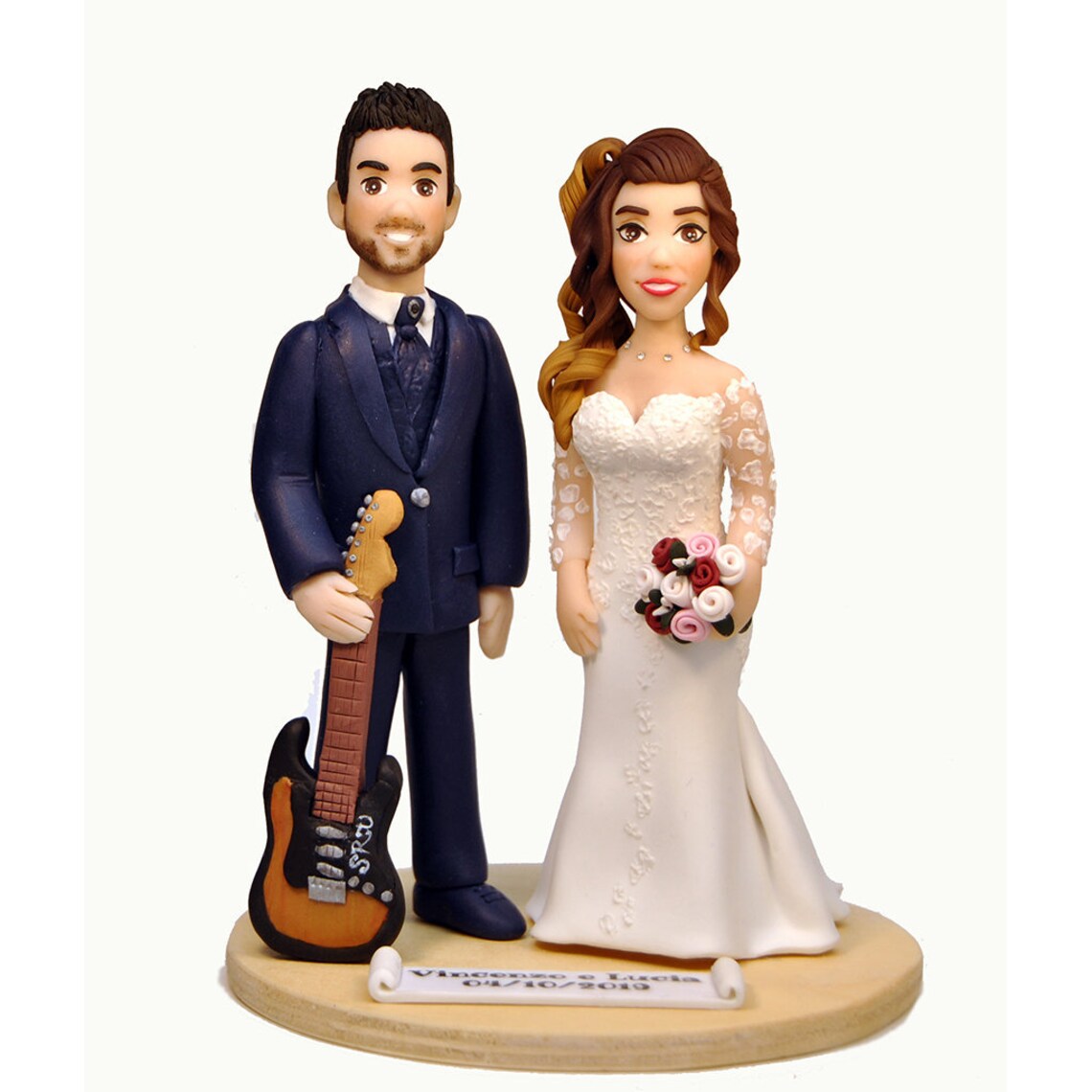 Custom CARTOON potrait wedding cake topper Bride and groom | Etsy