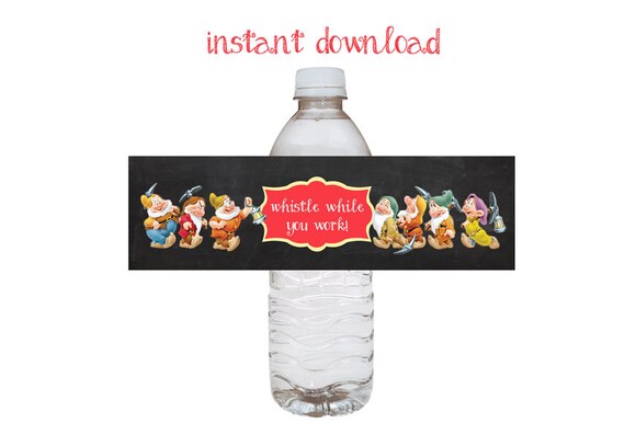 Snow White Water Label Snow White Bottle Label Snow White Etsy