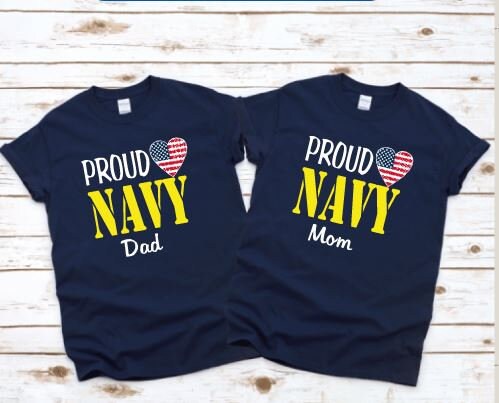 Proud navy cheap dad shirt