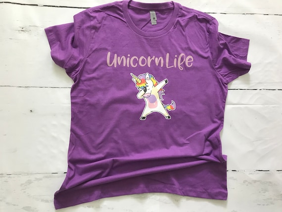 Rainbow UNICORN Life Dabbing T-shirt
