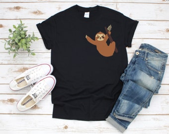 SLOTH T-shirt, Fun, left chest logo, Sloth life shirt