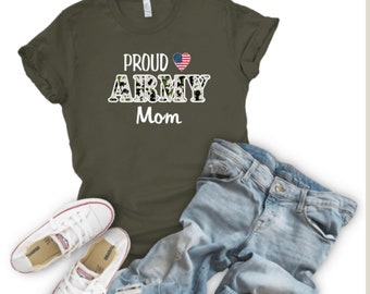 Proud Army Family, Mom, Dad, Grandma MILITARY Support Family T-shirts