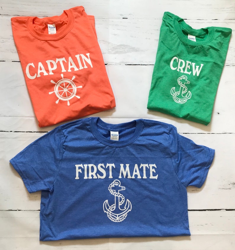 Captain First Mate and Skipper Family Tshirts Etsy